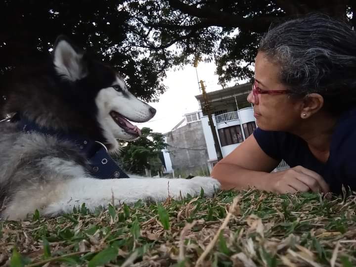 Foto Angela Gartner con Nala